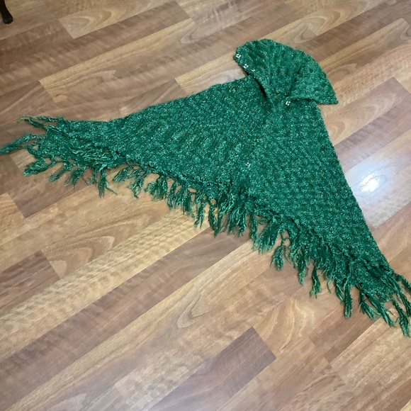 Gorgeoys Bouclé Green Cape fits med to large - Picture 9 of 11